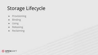 Persistent Storage with Containers with Kubernetes & OpenShift | PDF