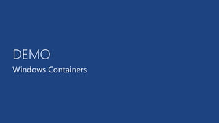 ContainerDays NYC 2016: "Containers in Azure: Understanding the Microsoft Container Ecosystem" (Rob Bagby)