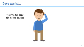to write fun apps
for mobile devices
Dave wants…
3
 