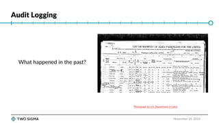 Audit Logging
November 16, 2016
What happened in the past?
Photograph by U.S. Department of Labor
 