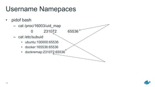 Container security: seccomp, network e namespaces | PDF