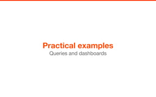 Practical examples
Queries and dashboards
 