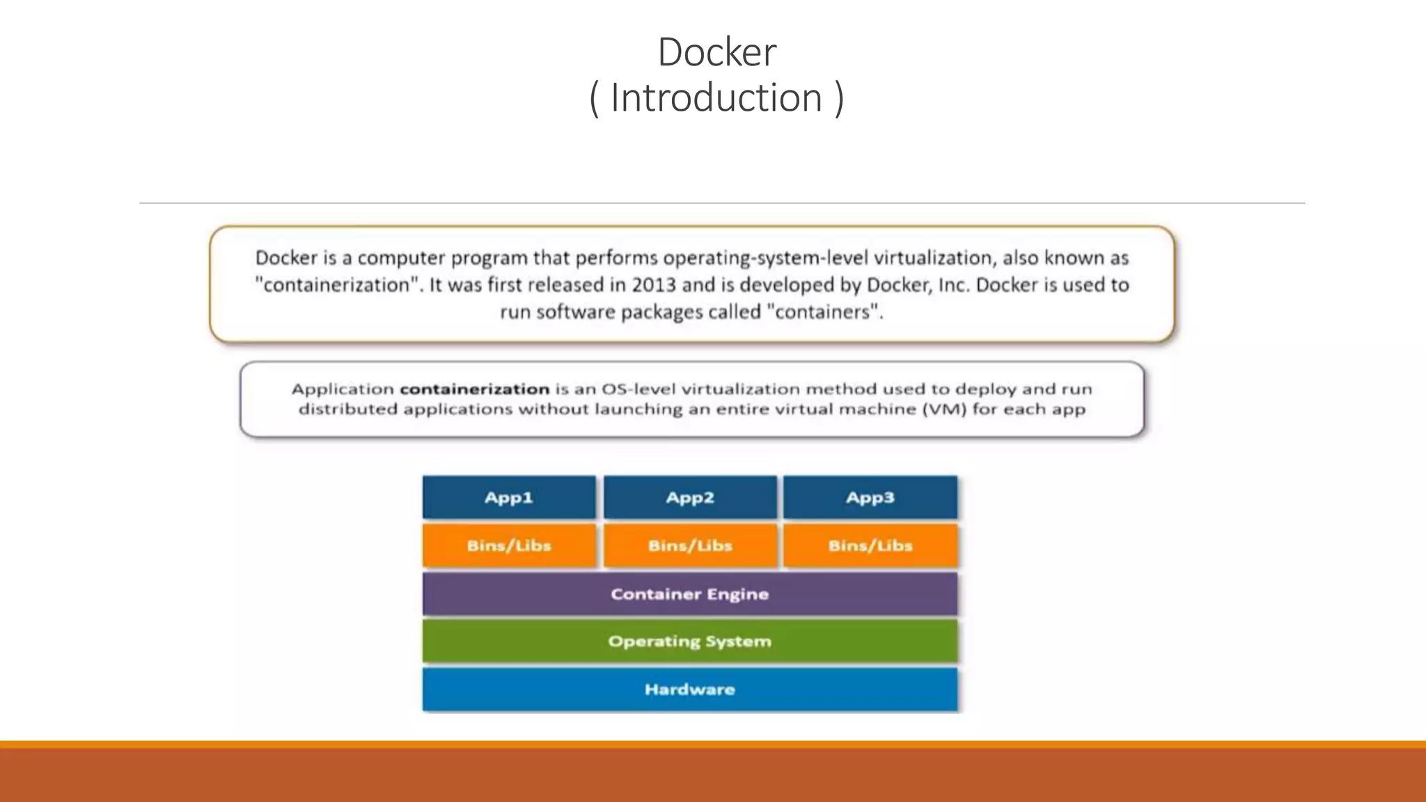 Docker
( Introduction )
 