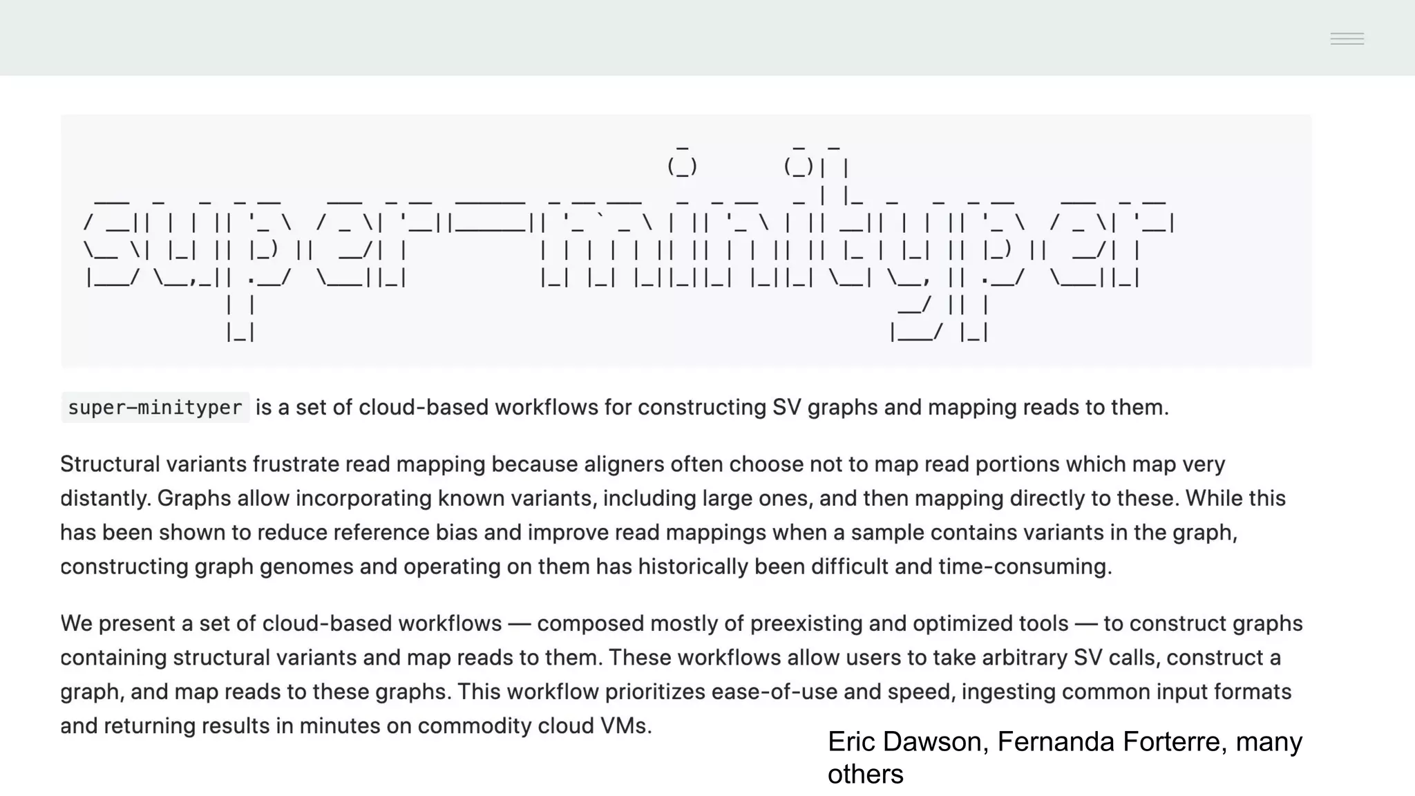 Eric Dawson, Fernanda Forterre, many
others
 