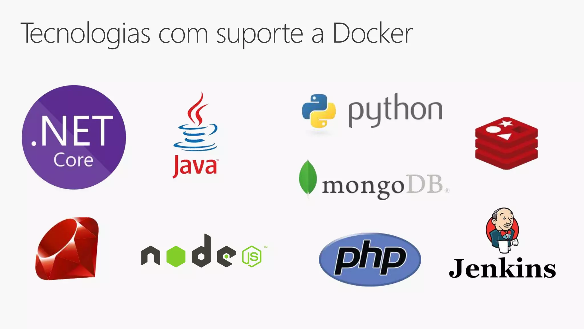 Tecnologias com suporte a Docker
 