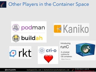 techupskills.com | techskillstransformations.com
© 2021 Brent C. Laster &
@techupskills
Other Players in the Container Space
 