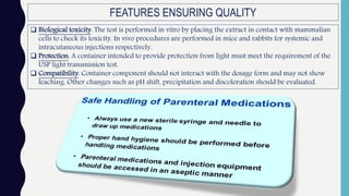 Container Content For Injections Containers and closure system of parenterals | PPTX
