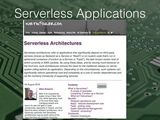 Serverless Applications
 