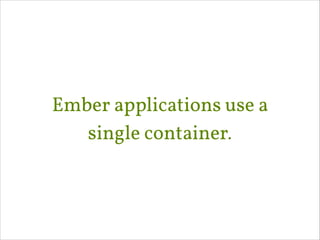 Ember applications use a
single container.

 