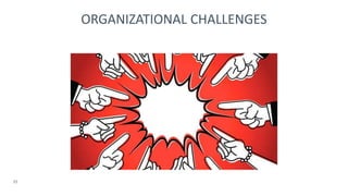 21
ORGANIZATIONAL CHALLENGES
 