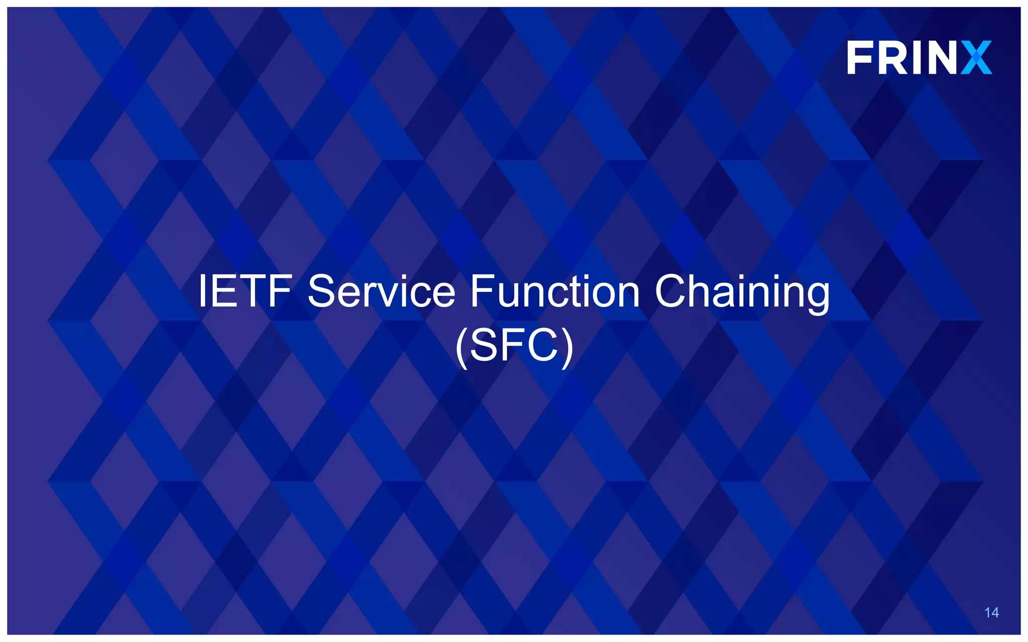 IETF Service Function Chaining
(SFC)
14
 