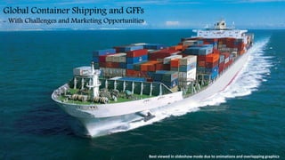 Global Container Shipping and GFFs
- With Challenges and Marketing Opportunities
Best viewed in slideshow mode due to animations and overlapping graphics
TAPISH PANWAR
 
