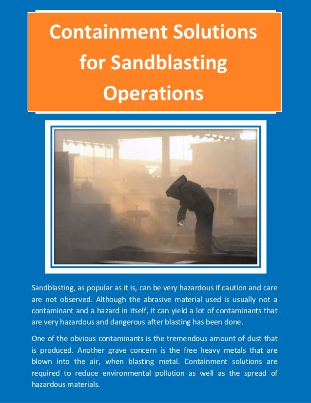 Containment Solutions for Sandblasting Operations