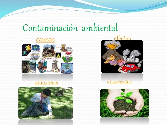 Contaminación ambiental
causas efectos
soluciones documentos
 