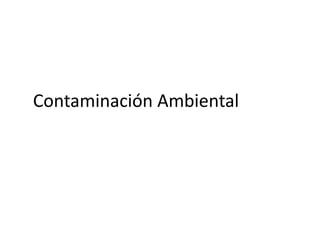 Contaminación Ambiental
 