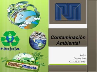 Contaminación
Ambiental
Autor:
Godoy, Luis
C.I.: 26.578.051
 