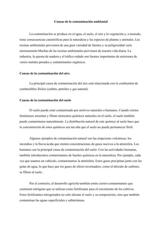 Contaminación ambiental causada por el mal manejo de basuras y residuos ...