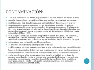 Contaminación ambiental y biodiversidad en la cuenca del rio santa | PDF