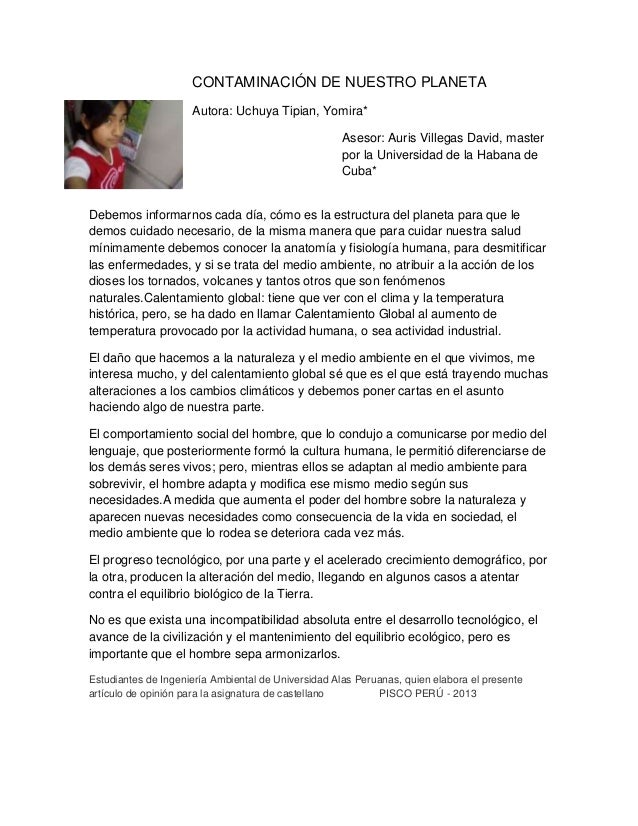 Contaminación de nuestro yomira Contaminación de nuestro yomira