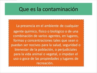 Que es la contaminación