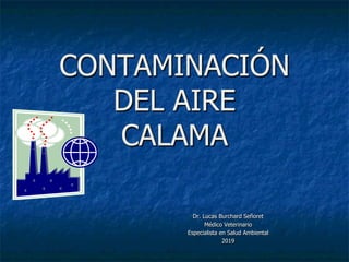 CONTAMINACIÓN
DEL AIRE
CALAMA
Dr. Lucas Burchard Señoret
Médico Veterinario
Especialista en Salud Ambiental
2019
 