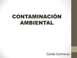 CONTAMINACIÓN
  AMBIENTAL




         Cande Contreras.
 