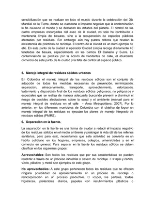 Contaminacion ambiental causada por el mal manejo de basuras y | DOCX