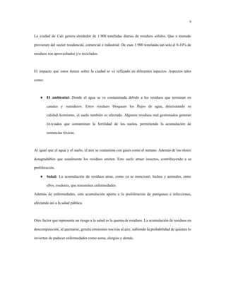 Contaminación ambiental causada por el mal manejo de basuras y residuos ...
