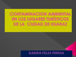 CONTAMINACION AMBIENTAL  EN LOS LUGARES TURÍSTICOS DE LA  CIUDAD DE HUARAZ KARINA FELIX PINEDA 