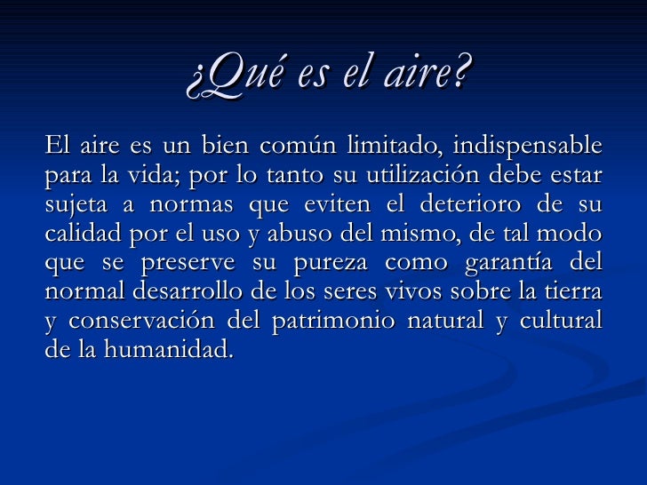 Contaminacion con aire