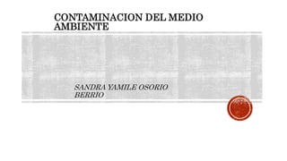CONTAMINACION DEL MEDIO
AMBIENTE
SANDRA YAMILE OSORIO
BERRIO
 