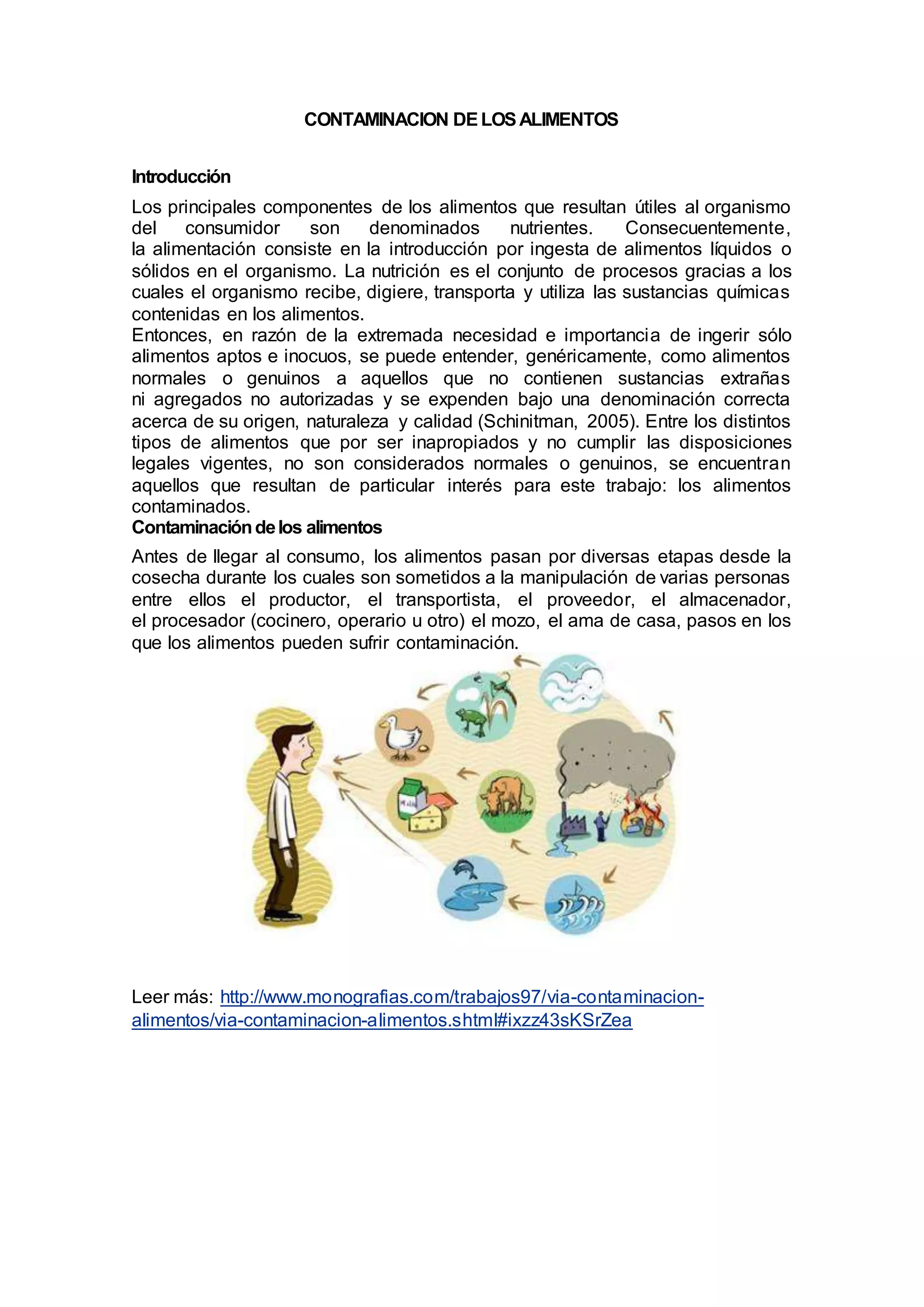 Contaminacion de los alimentos | DOCX