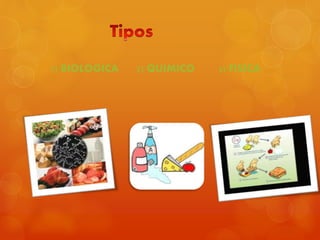 1) BIOLOGICA 2) QUIMICO 3) FISICA
 