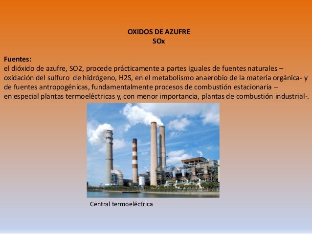 Contaminacion por oxidos de azufre