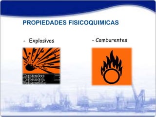 PROPIEDADES FISICOQUIMICAS 
- Explosivos - Comburentes 
 