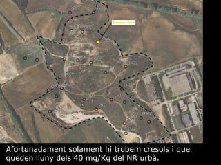 Afortunadament solament hi trobem cresols i que queden lluny dels 40 mg/Kg del NR urb. 