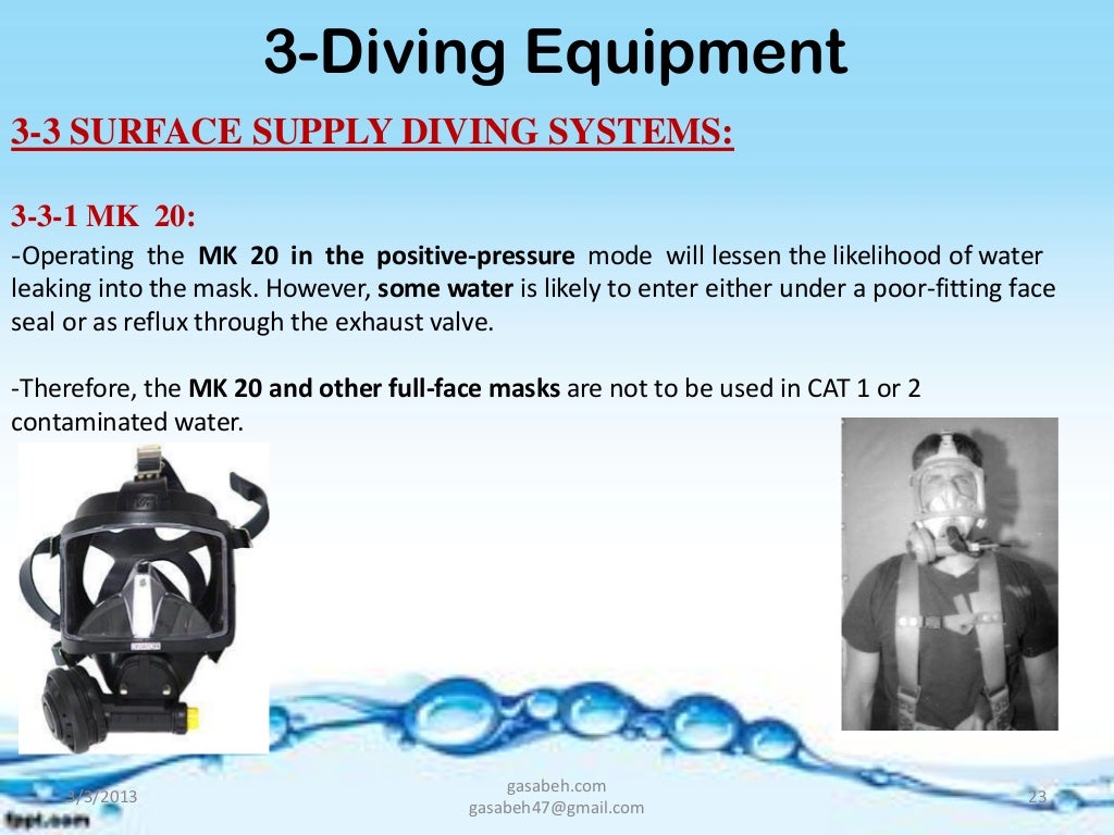 Contaminated water diving