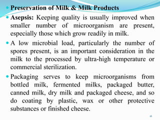 Contamination spoilage and preservation of milk and milk products | PPTX