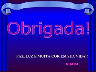 PAZ, LUZ E MUITA COR EM SUA VIDA!!   GUARÁ   Obrigada! 
