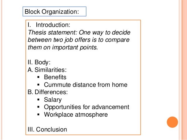 thesis statement for comparison essay