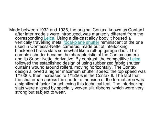Contax Disruptive Innovation And Digital Imaging