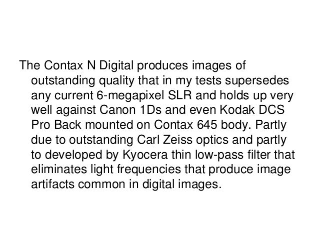 Contax Disruptive Innovation And Digital Imaging