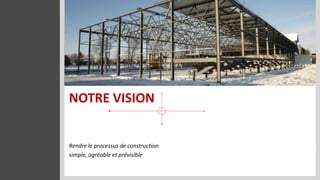 NOTRE VISION


Rendre le processus de construction
simple, agréable et prévisible
 