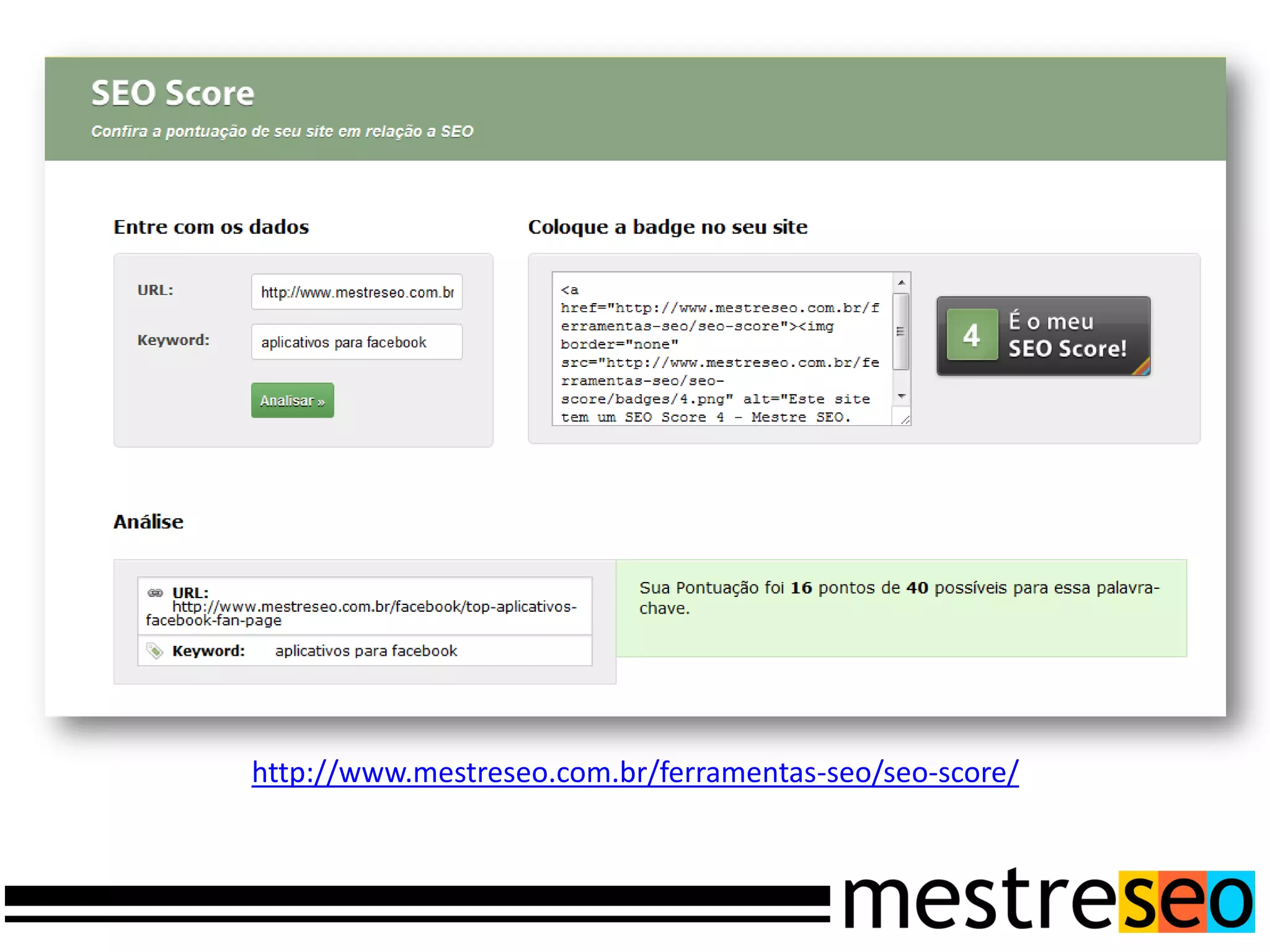 http://www.mestreseo.com.br/ferramentas-seo/seo-score/
 