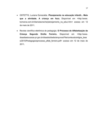 ESTÁGIO SUPERVISIONADO NA EDUCAÇÃO INFANTIL 