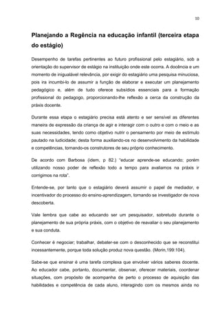 ESTÁGIO SUPERVISIONADO NA EDUCAÇÃO INFANTIL 