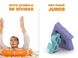 EVITE ACÚMULO
DE DÍVIDAS
NÃO PAGUE
JUROS
 