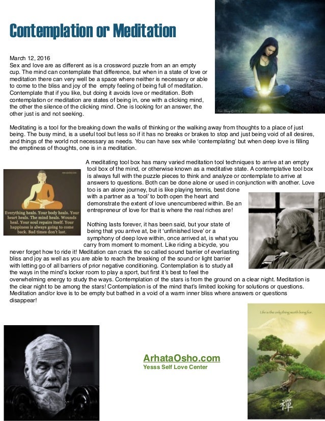 Contemplation Or Meditation