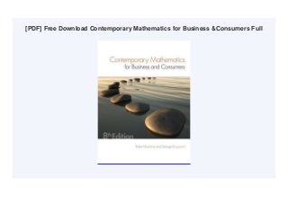 [PDF] Free Download Contemporary Mathematics for Business &Consumers Full
 