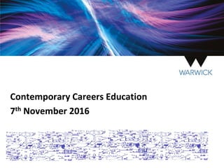 Contemporary Careers Education
7th November 2016
 